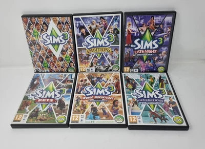 £21.99 • Buy The Sims 3 PC Game Bundle Base Game +  5 Expansion Packs Pets Ambitions Ect