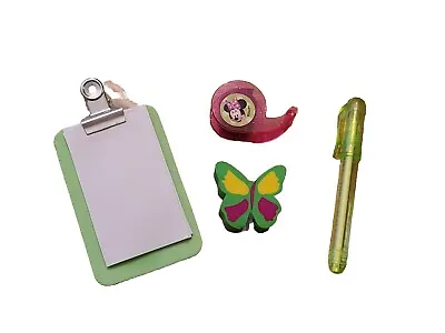 Clipboard With Minnie Mouse Tape Pen & Eraser Accessory Set-Green-Fits 18  Dolls • $8