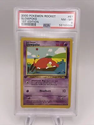 $16.99 • Buy 2000 Pokemon Rocket #67 Slowpoke 1st Edition PSA 8