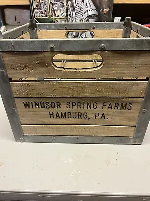 Vintage Windsor Spring Farms Hamburg Pa Milk Bottle Wood Wooden Box Crate. NOS!! • $129.99