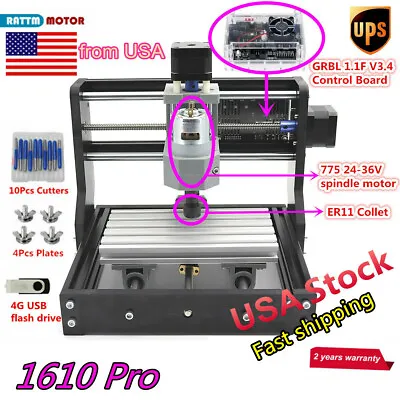 US：DIY CNC 1610 Pro GRBL Laser Engraving Machine Router Kit Milling Pvc Pcb Wood • $110