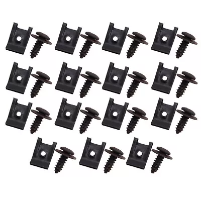 15 Sets Spring Metal U-type Clips & Screws Car Bumper Fender Trim Panel Fastener • $13.11