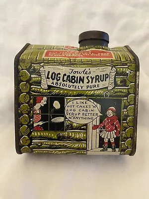 Vintage Towle's “Mom Cooking “ Log Cabin Syrup Tin Can Hoboken N.J. 12.Oz. • $65