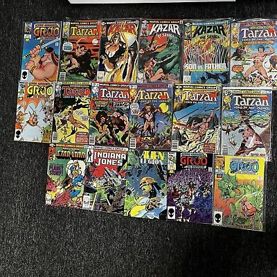 Vintage Marvel Comic Lot 17 Issues Tarzan Kazar The Savage Groo • $22.50