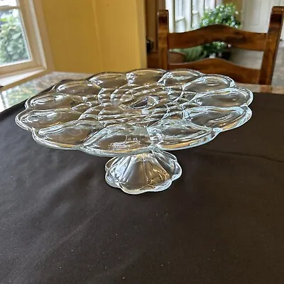 Vintage L E Smith Dominion 12 Inch Diameter Cake Stand Crystal Cake Plate • $9.98