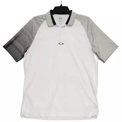 Oakley Golf Polo Shirt Mens Size M Medium White/gray • $18.99