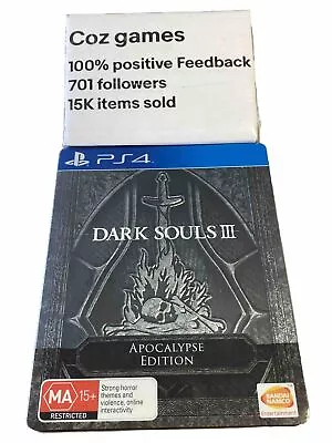 Dark Souls III Apocalypse Edition For Ps4 Complete Steelbook Guide & Soundtrack • $50