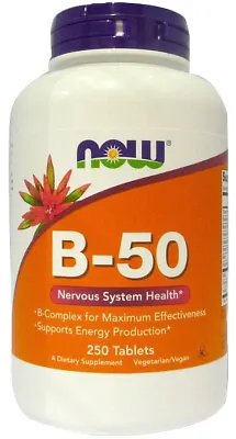 NOW Foods Vitamin B-50 Tablets & Capsules 2 Sizes Vitamin B Complex Inositol • $31.79