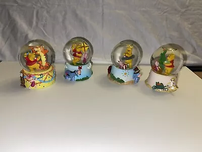 Lot Of 4- Winnie The Pooh Water Globe Calendar Months - Jan Mar Jul Nov. • $45