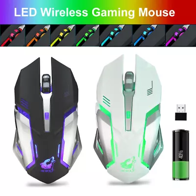 $15.99 • Buy LED Wireless Gaming Mouse USB Ergonomic Optical For PC Laptop Rechargeable