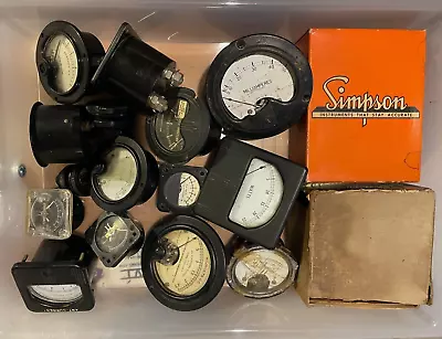 Lot Of 21 Various Vintage A.C/D.C. Amperes Volts Meters Gauges Weston Triplett • $35