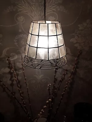 Vintage Laura Ashley Capiz Shell Easy Fit Ceiling Pendant Lightshade~ No Damage  • £12.99