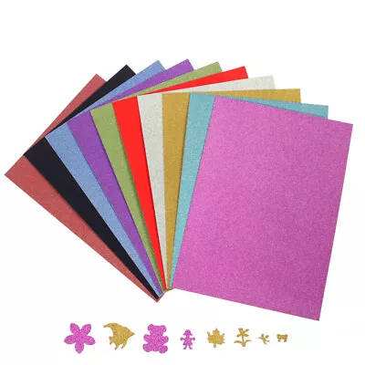 Glitter Paper A4 Sheets Sticky Self Adhesive Arts Craft Sticker Xmas DIY 10X/Lot • $5.85