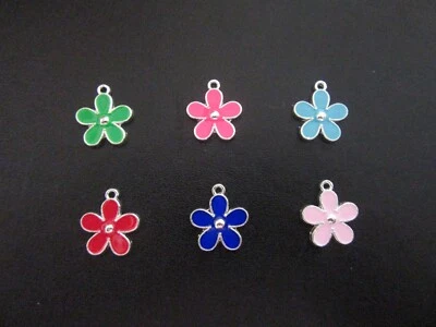 £2.99 • Buy Flower Charms Pendants Enamel Metal