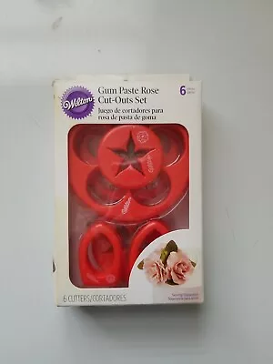 Gum Paste Rose Cut-Outs Set 6 Pc From Wilton 7556 • $15