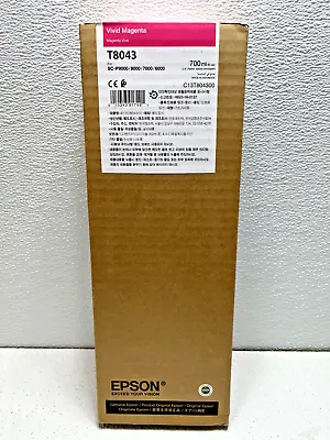 Epson Magenta Ink T8043 Genuine 700ML ** SHIPS OVERBOXED ** Date: 2023 • $109.95
