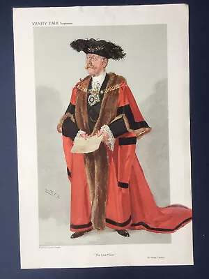 Original 1908 Vanity Fair Print Of Sir George Wyatt Truscott - Mayor Of London • £12.99