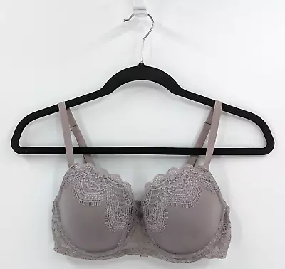 Victoria's Secret Bra Women's 34D Taupe Gray Lined Demi Dream Angels • $18.99
