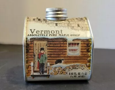 Vtg UNUSED '84 FULL CAN Absolutely Pure MAPLE SYRUP Tin VERMONT 8.45 Fl Oz • $16.95