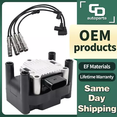 $54.04 • Buy UF277 Ignition Coil + 4 Wires For Volkswagen Seat Beetle Golf Jetta L4 1998-2015
