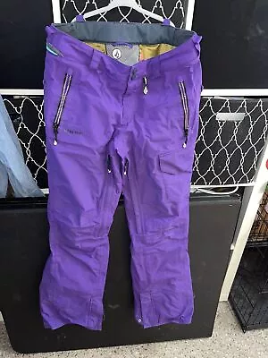 Volcom Snowboard Pants Womens Small Purple Gore Tex Lined Outdoor • $49.99