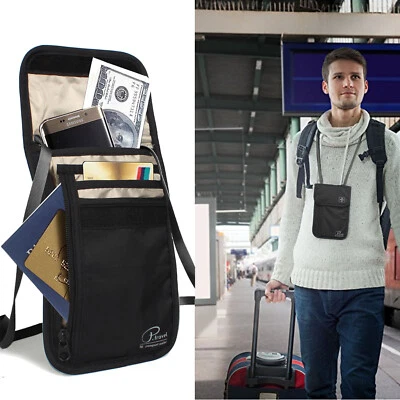 $27.54 • Buy RFID Blocking Passport Card Holder Neck Stash Pouch Security Travel Wallet Bag