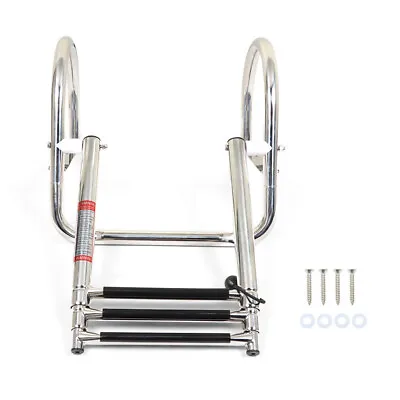 Boat Ladder Stainless Steel 3 Steps Telescoping Ladder Folding Dock Ladder • $73.63