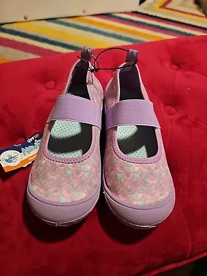 NWT Girls Size 13/1 Newtz Mermaid Scales Water Shoes Purple UPF 50+ Pool Beach • $14.99