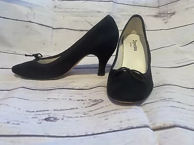 £49.99 • Buy REPETTO Paris Black Suede Court Shoes Pumps Heels UK 5.5 /EU 38.5