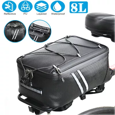 Bicycle Rear Rack Bag Cycling Trunk Pannier Bike 8L Storage Bag Luggage Pouch • $12.34