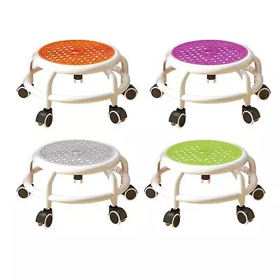 Low Roller Seat Stool 360° Rotating Rolling Stool Shoe Changing Low Noise PU • £15.23