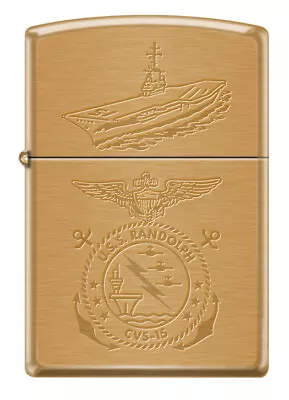 USS Randolph (CVS-15)  Aircraft Carrier Zippo MIB  Brushed Brass • $30