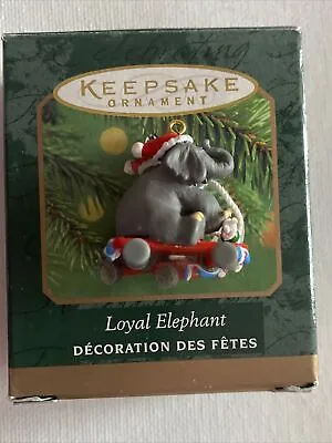 2000 Loyal Elephant Pull Toy Wheels Turn Hallmark Miniature Ornament • $21.49