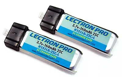 2 Packs Lectron Pro 3.7 Volt 160mAh 25C LiPo Battery 1S160-15-L : Blade MCX MCX2 • $11.50