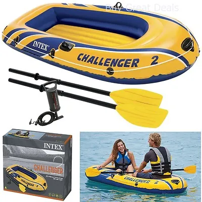 2 Person Small Inflatable Boat Set Rubber Raft Boating Float Dinghy Oars Air NEW • $85.98