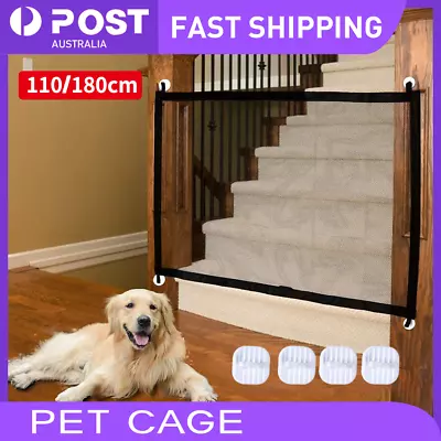 Dog Pet Mesh Gate Pets Barrier Baby Kid Safety Fence Outdoor Retractable Guard • $9.59