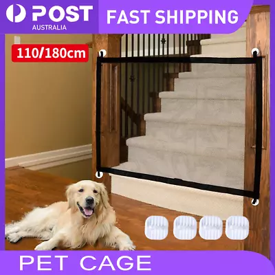 Retractable Dog Pet Mesh Gate Pets Barrier Baby Kid Safety Fence Outdoor Guard • $13.51