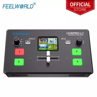 FEELWORLD LIVEPRO L1 V1 Live Stream Mixer 4 HDMI Input Video Production Switcher • $243.19