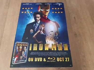 IRON MAN .... DC MARVEL SUPER HERO ORIGINAL 2008 MOVIE POSTER 16 Yrs Old • £12.99