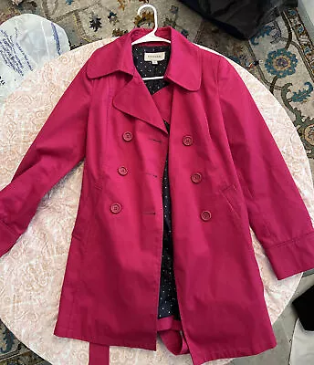 Merona Pea Coat Women's Size Small Lined Belted Nice Pink Button Up   • $12.99