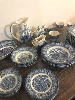 Vintage - Liberty Blue - 41 Piece Set - Iconic History Scene Dinnerware • $385