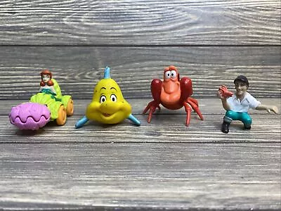 Vintage Fast Food Toys Disney Little Mermaid Ariel Sebastian Flounder Lot Of 4  • $17.99