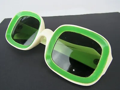 $199.99 • Buy 1980's Vintage WILLSON GREECE Glasses Sunglasses NEON GREEN & WHITE Rare!