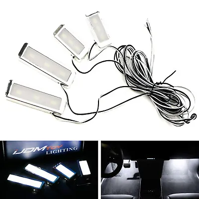 4pc Universal Fit White LED Interior Ambient Lighting Kit For Under Dashboard • $14.39