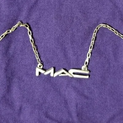 MAC Cosmetics Logo Necklace Employee Accessory Silver Tone M•A•C Makeup Make Up • $49