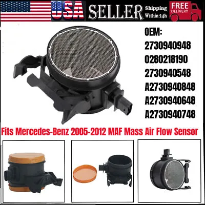 Fits Mercedes-Benz 2005-2012 MAF Mass Air Flow Sensor 2730940948 0280218190 New • $31.85