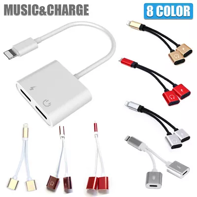 Dual Headphone Charger Splitter Adapter 2 In 1 For IPhone/iPad/iPod • $5.89