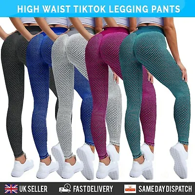 £8.79 • Buy Women Yoga Leggings Gym Anti-Cellulite Tik Tok Leggings Sport Bum But Lift Pants