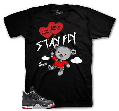 Shirt To Match Jordan 4 Bred Reimagined Shoes 4 -  Money Over Love Sneaker Tees • $23.99