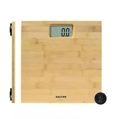 Salter Bathroom Scale Digital Display Water Resistant Bamboo Platform 150 KG • £12.99